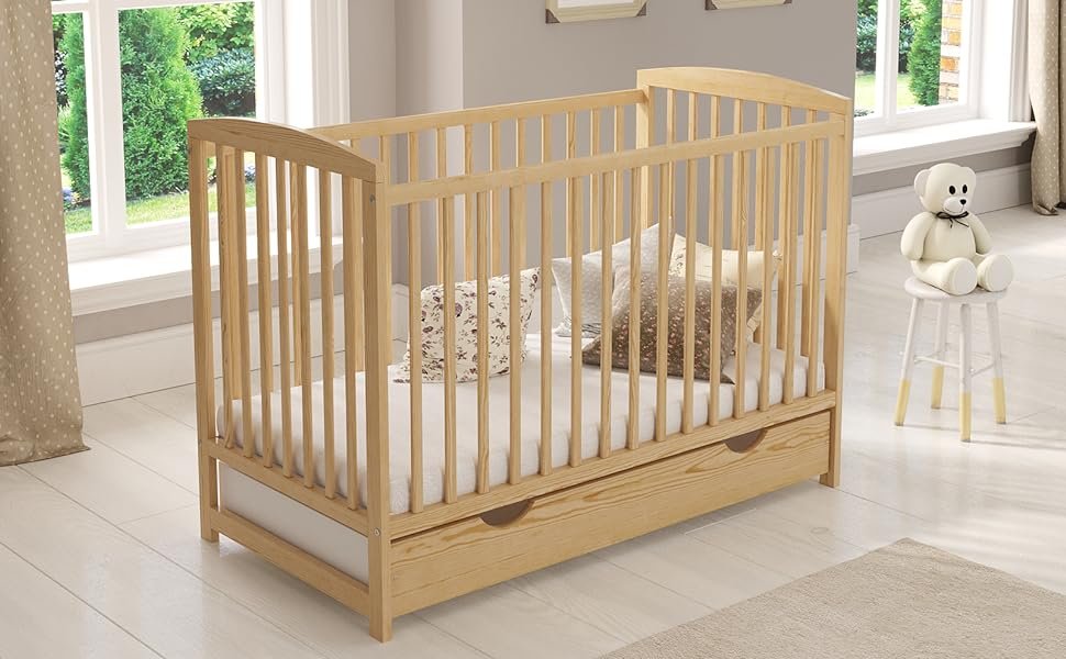 pine baby cot bed