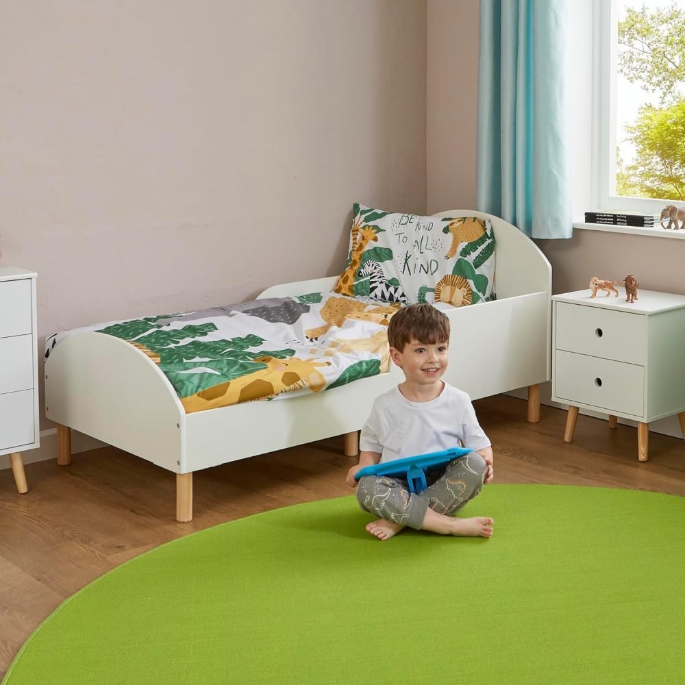 Liberty House Toys Kids White Toddler Bed, H68 x W74 x L144cm
