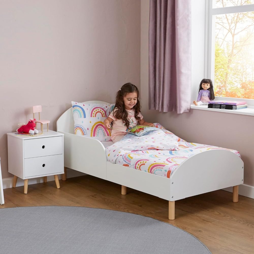 Liberty House Toys Kids White Toddler Bed, H68 x W74 x L144cm - Image 3