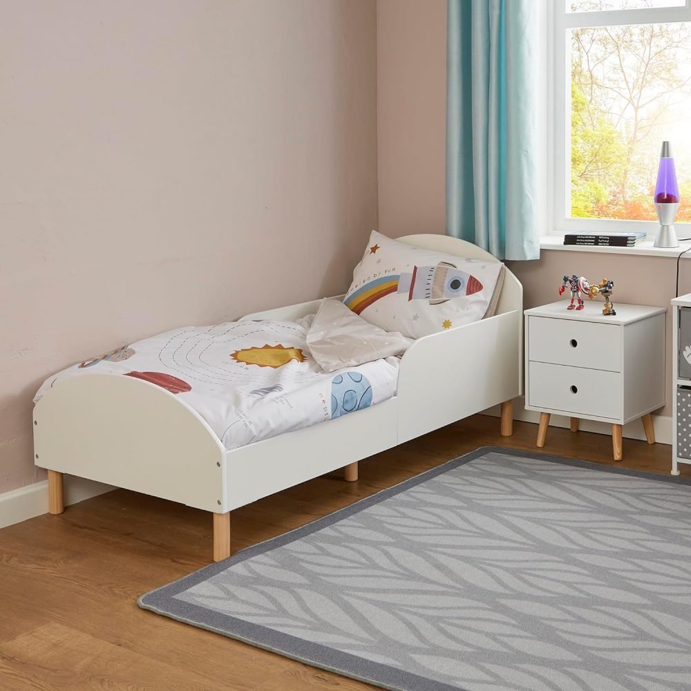 Liberty House Toys Kids White Toddler Bed, H68 x W74 x L144cm - Image 5