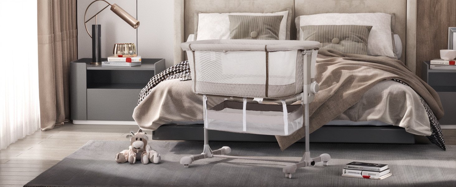 baby crib cot bedside sleeper bassinet cradle next to me bed newborn infant foldable