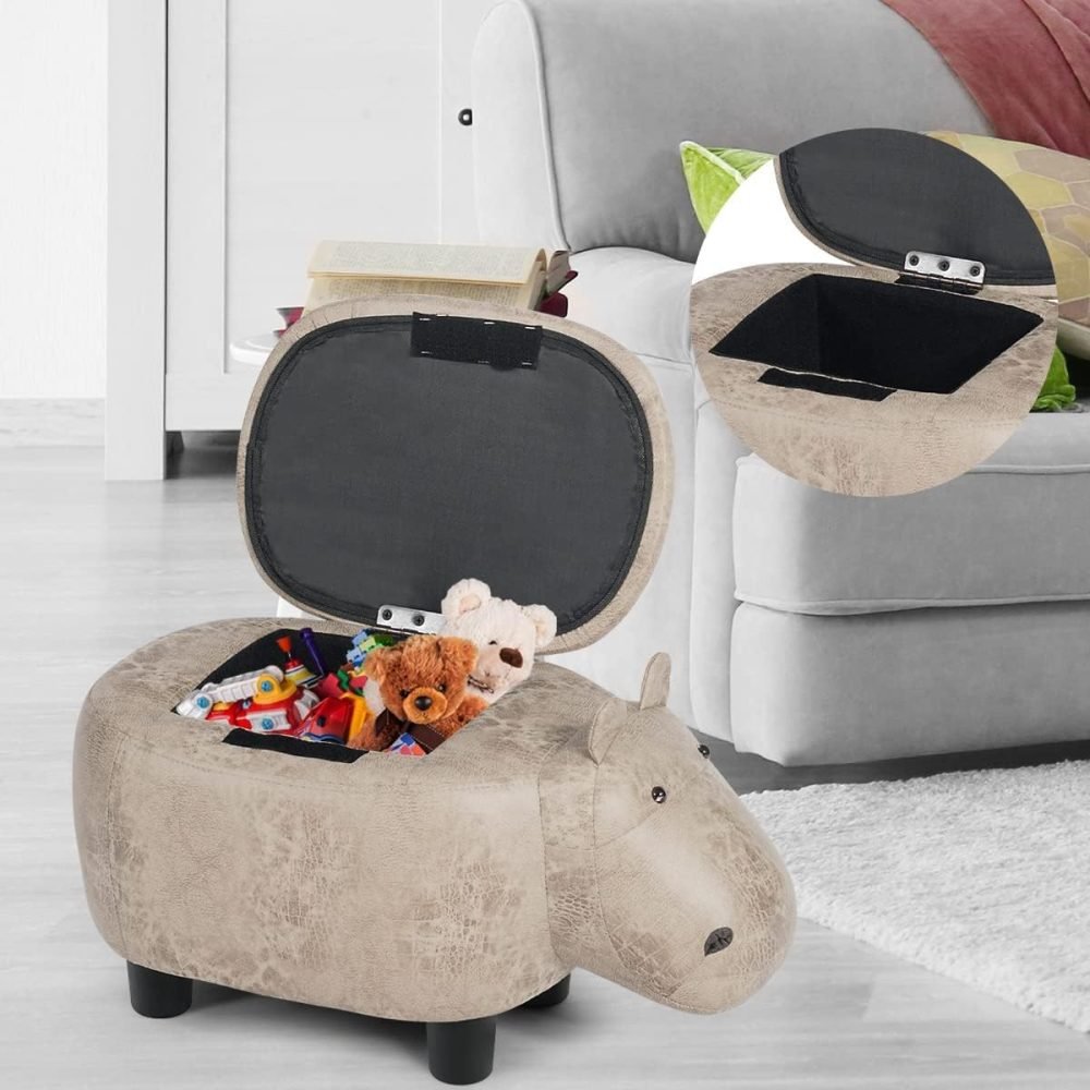 Maxmass Animal Ottoman Footstool, Ride-on Storage Footrest Stool with Flip Top Lid - Image 2