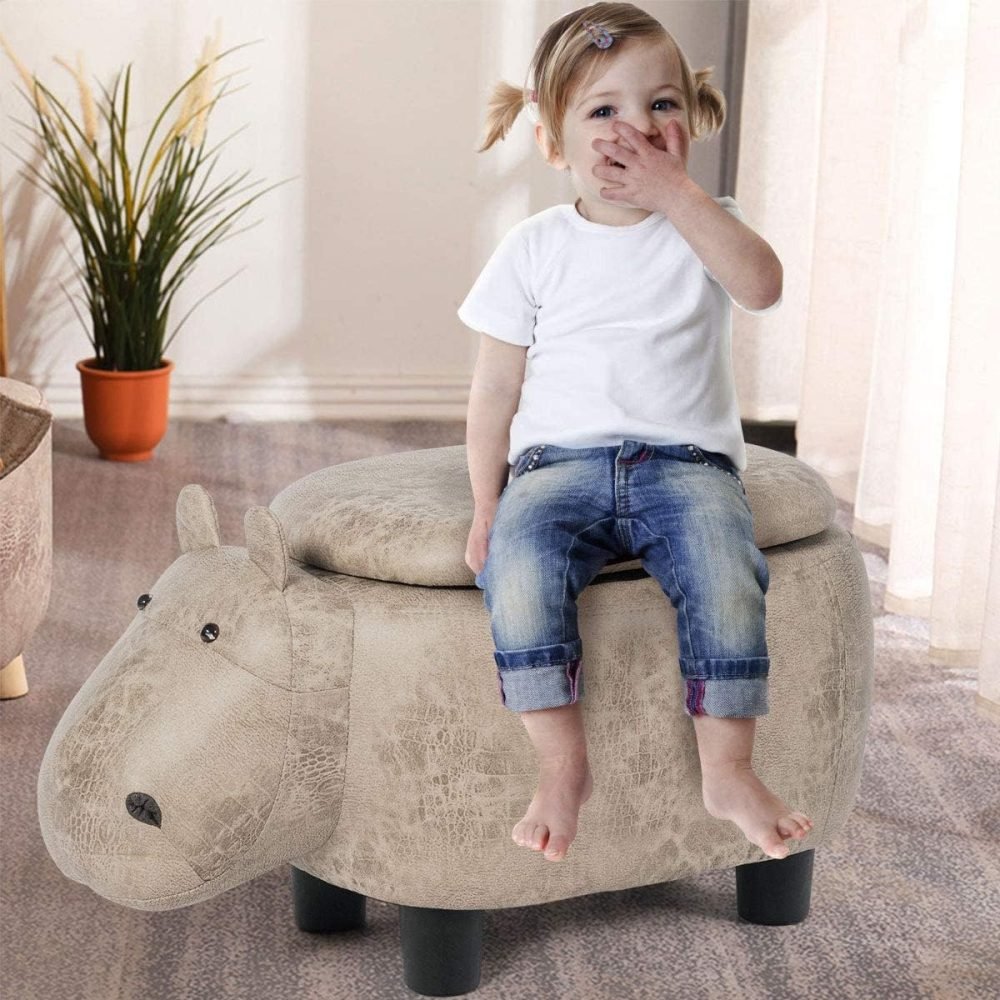 Maxmass Animal Ottoman Footstool, Ride-on Storage Footrest Stool with Flip Top Lid - Image 6