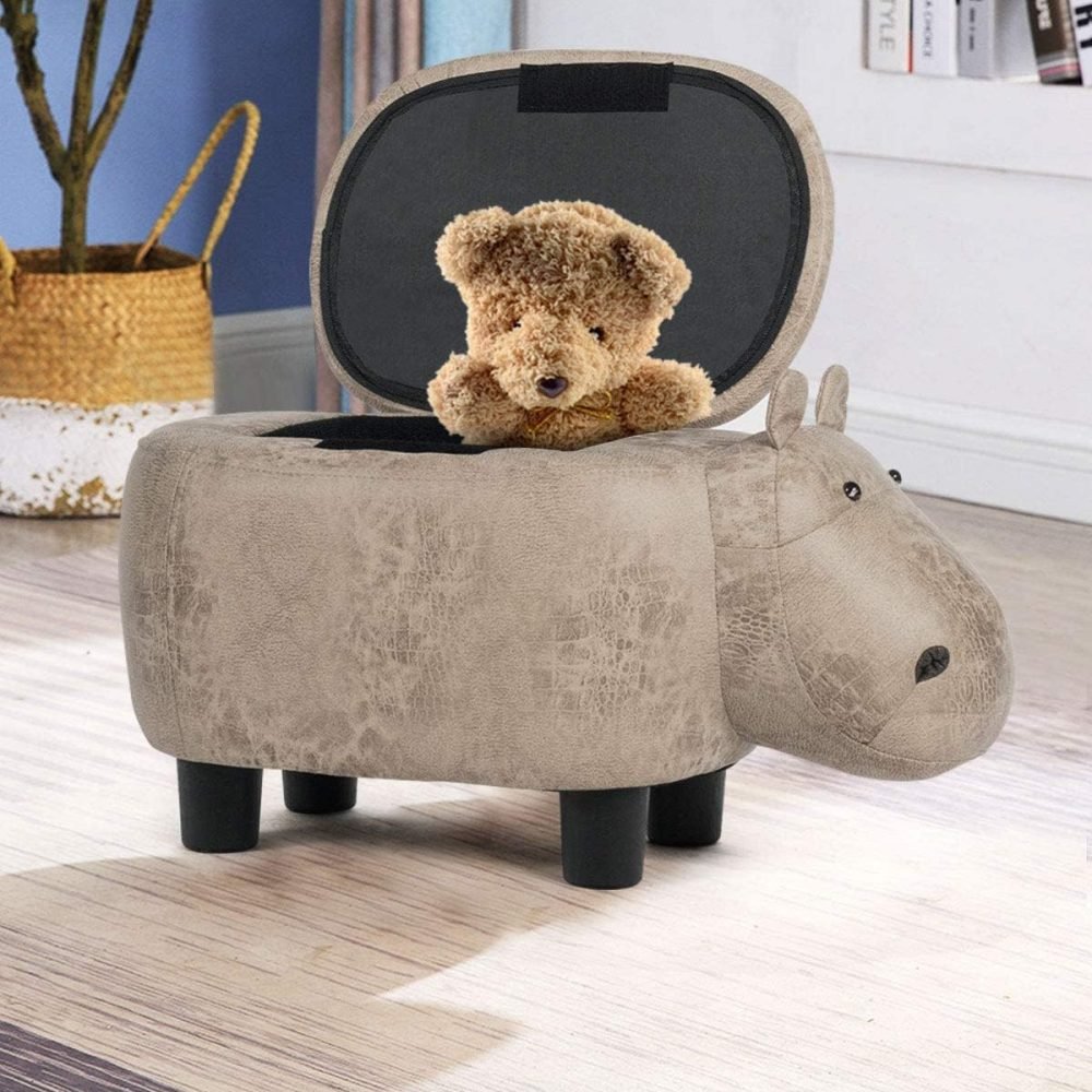 Maxmass Animal Ottoman Footstool, Ride-on Storage Footrest Stool with Flip Top Lid - Image 8