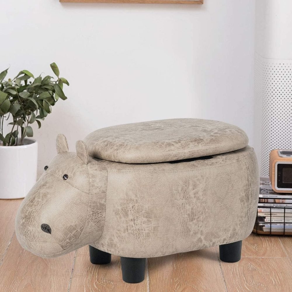 Maxmass Animal Ottoman Footstool, Ride-on Storage Footrest Stool with Flip Top Lid - Image 9