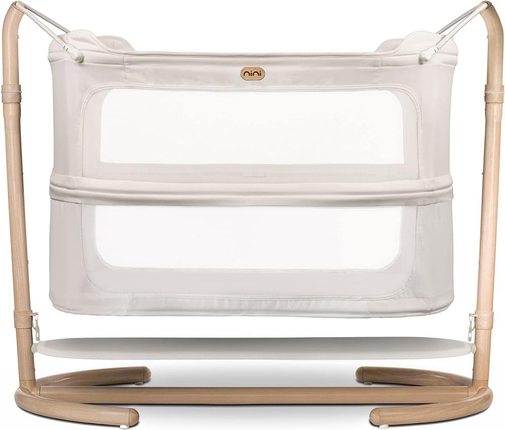 NiniPod Nordoic Grey, Swinging Cot, Breathable Mattress - Image 3