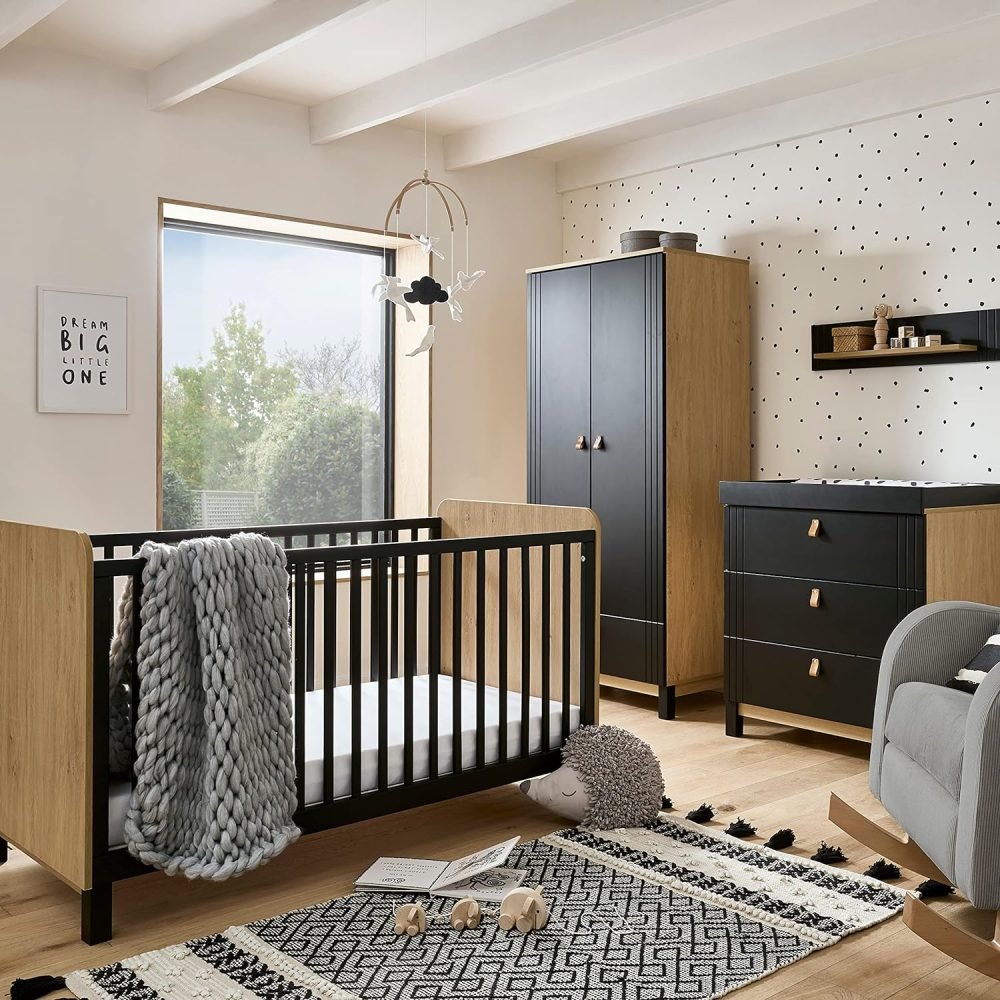 Rafi Baby Cot Bed - Modern Look Nursery Furniture with 3 height settings - Image 2
