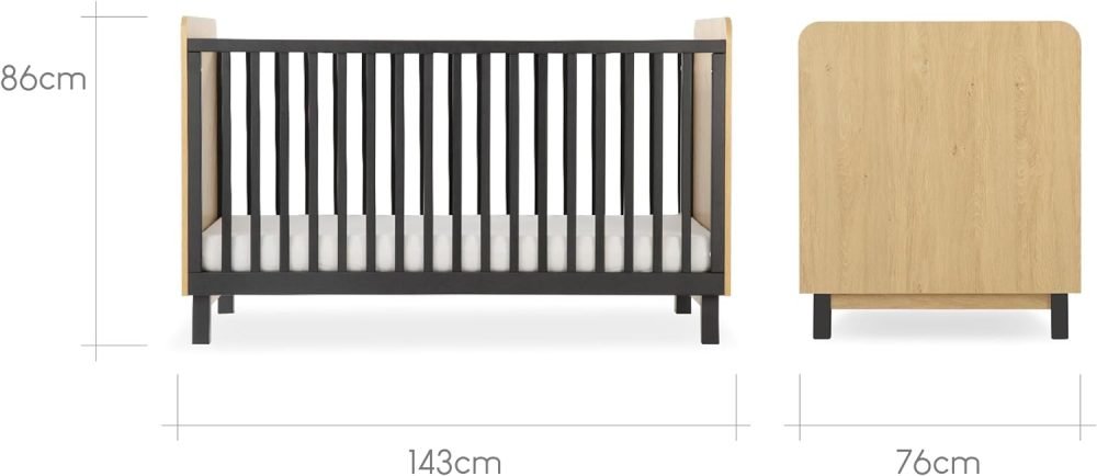 Rafi Baby Cot Bed - Modern Look Nursery Furniture with 3 height settings - Image 7