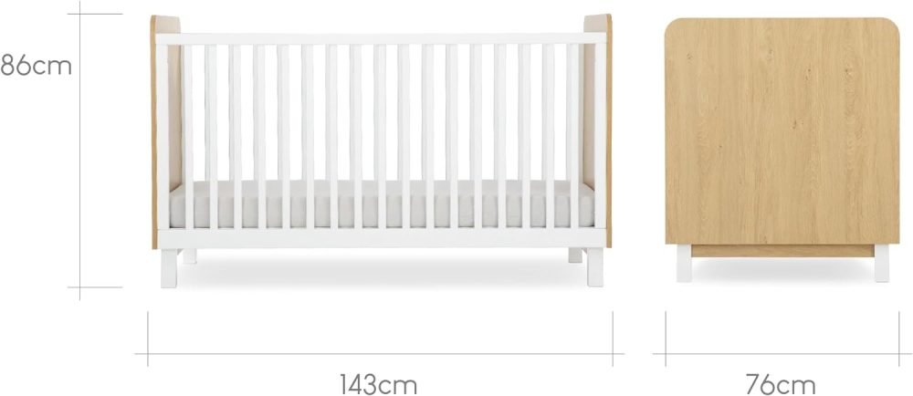 Rafi Baby Cot Bed - Modern Look Nursery Furniture with 3 height settings - Image 15
