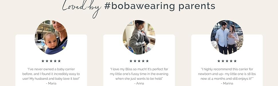 Boba Bliss loved by baby wearing parents, light, breathable, adjustable fit, gentle on baby skin 