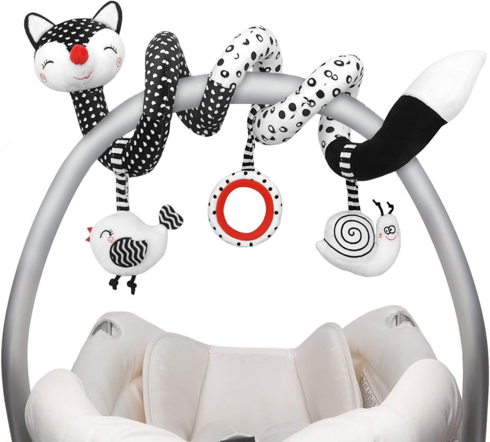 XIXILAND Pram Toys Black and White Sensory Toys