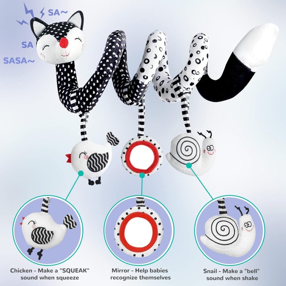XIXILAND Pram Toys Black and White Sensory Toys - Image 2