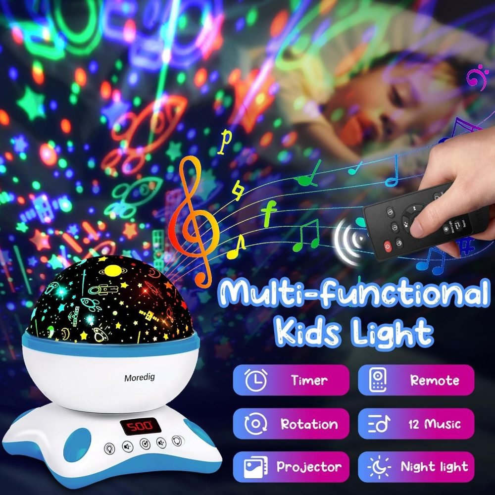 Night Light Kids Projector with 12 Music and Timer - Image 3