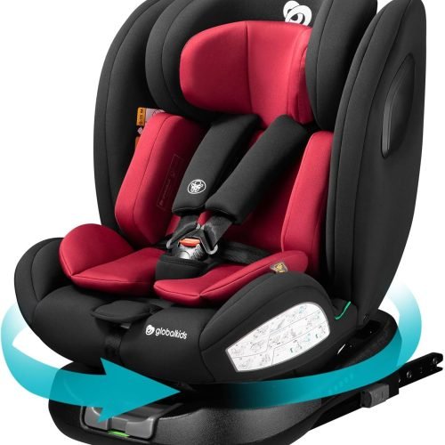 globalkids 360 Swivel Car Seat with ISOFIX Group 0 1 2 3 Baby Car Seat 0 36 kg 0 12 Years red Daisy Boo