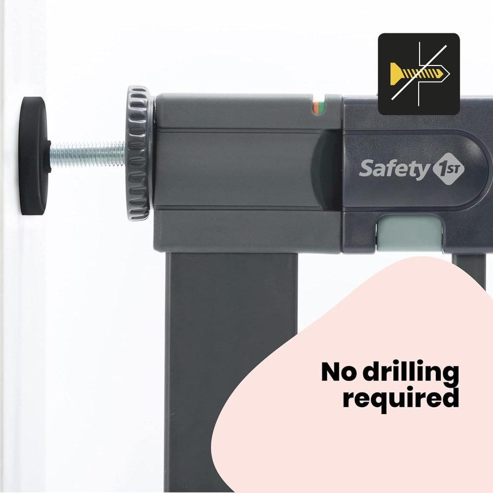 Safety 1st Easy Close Metal Gate, Pressure Fit Safety Gate, Baby Gate for Stairs and Doors - Image 5