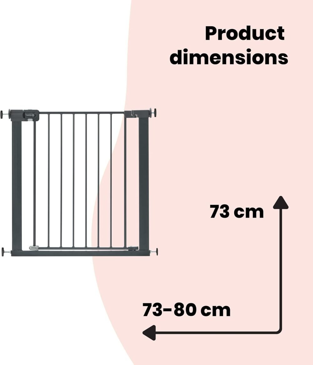 Safety 1st Easy Close Metal Gate, Pressure Fit Safety Gate, Baby Gate for Stairs and Doors - Image 8
