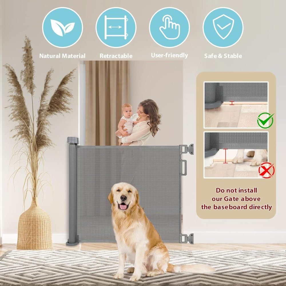 Looxii Retractable Stair Gate, Stair Safety Gate for Baby and Pets - Image 2