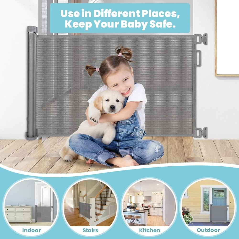 Looxii Retractable Stair Gate, Stair Safety Gate for Baby and Pets - Image 5