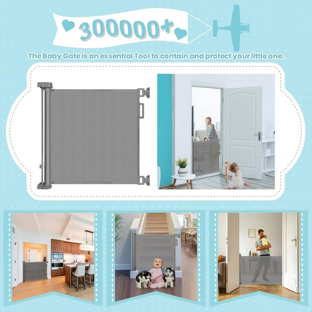 Looxii Retractable Stair Gate, Stair Safety Gate for Baby and Pets - Image 6