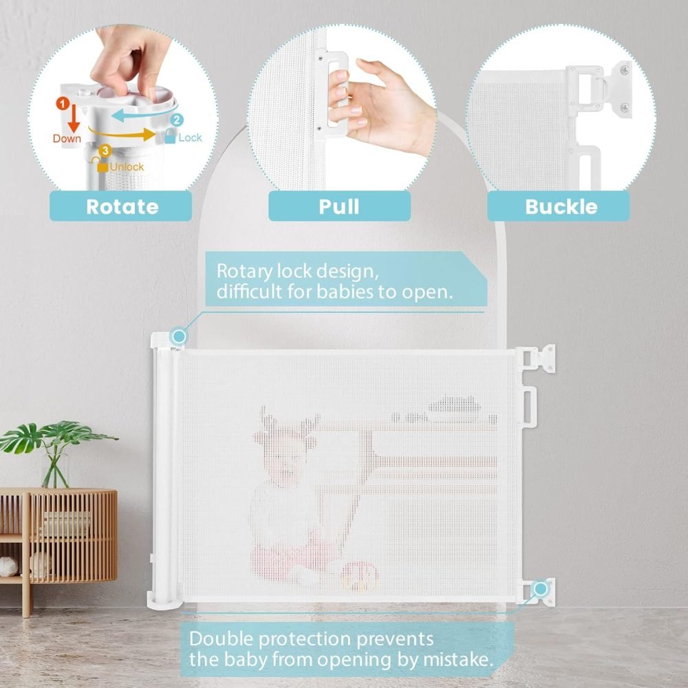 Looxii Retractable Stair Gate, Stair Safety Gate for Baby and Pets - Image 9