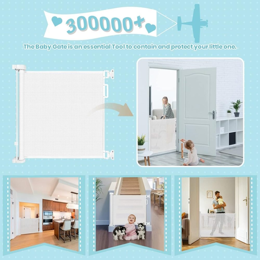 Looxii Retractable Stair Gate, Stair Safety Gate for Baby and Pets - Image 12
