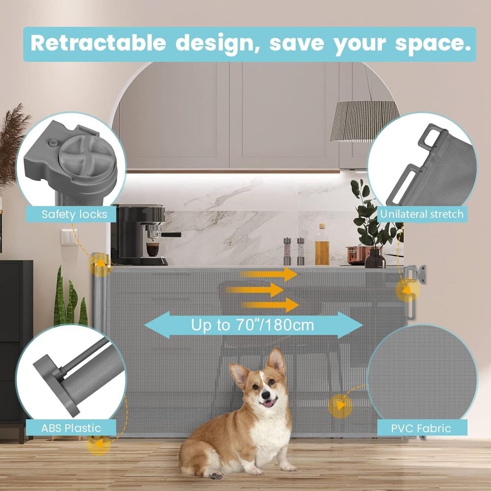 Looxii Retractable Stair Gate, Stair Safety Gate for Baby and Pets - Image 14