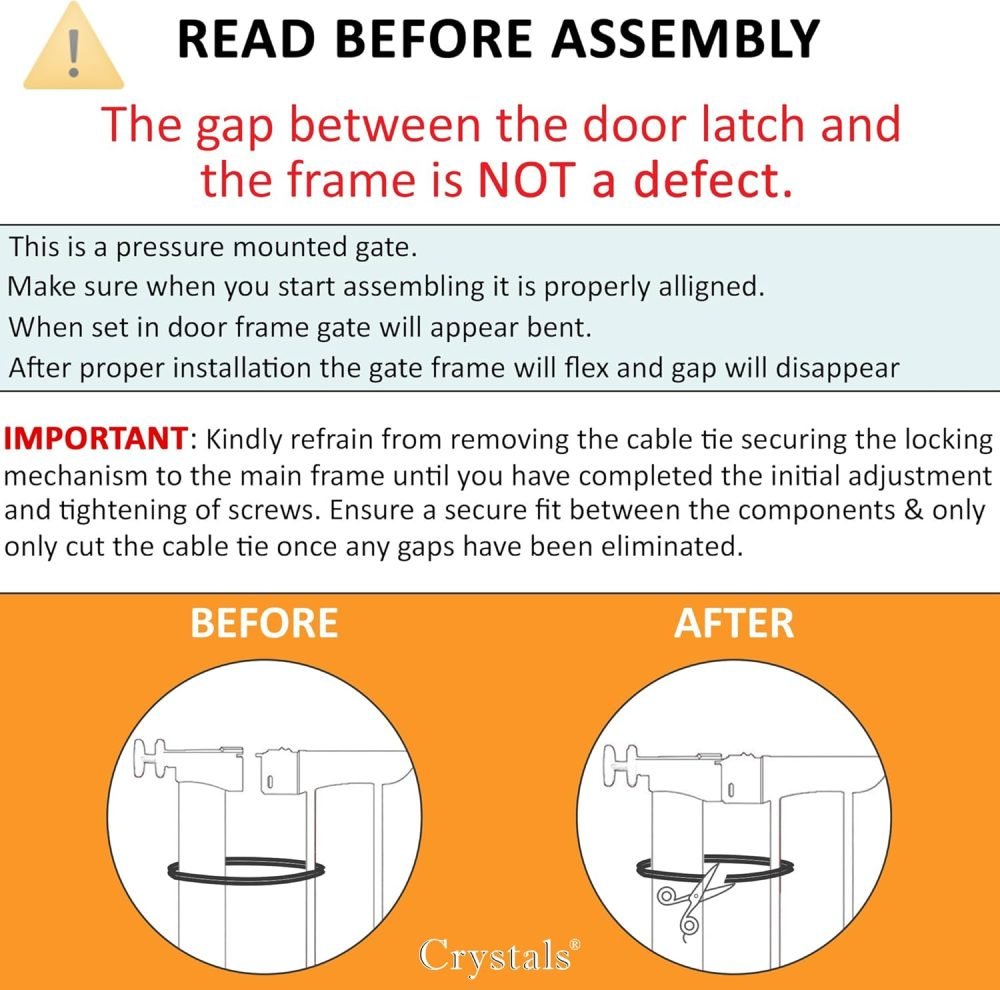 Baby Gate for Doors and Stairs, 10 cm Extension, Stair Gate Pressure Fit - No Screws, Child Stair Gate for Widths 75 to 85 cm, Dog Safety Gate One-Handed Opening to Both Sides, Metal, White/Grey - Image 4