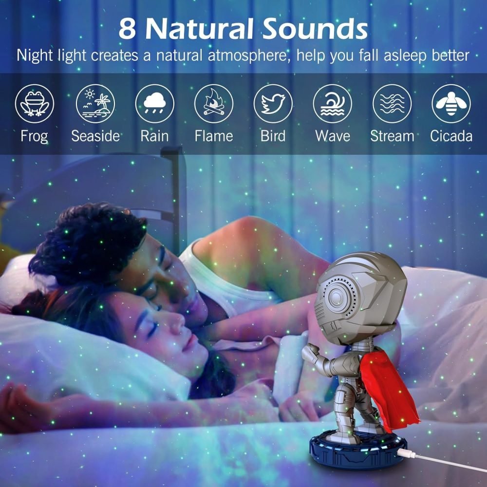 Dienmern Astronaut Light Projector - Astronaut Galaxy Projector for Bedroom, Star Projector with Moon Lamp, LED Nebula Night Light for Kids, Room Decor, Party, Gift - Image 3