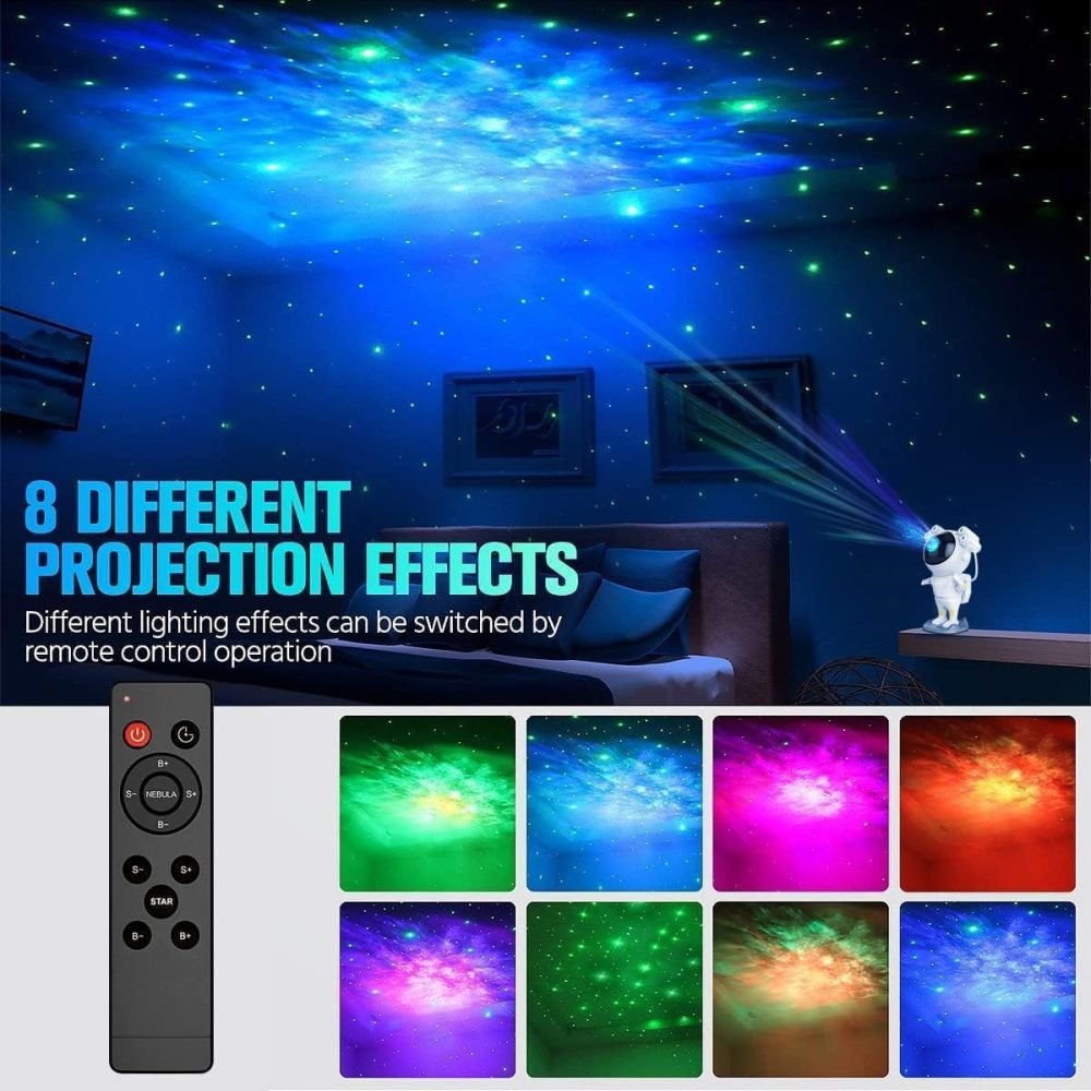 Dienmern Astronaut Light Projector - Astronaut Galaxy Projector for Bedroom, Star Projector with Moon Lamp, LED Nebula Night Light for Kids, Room Decor, Party, Gift - Image 10