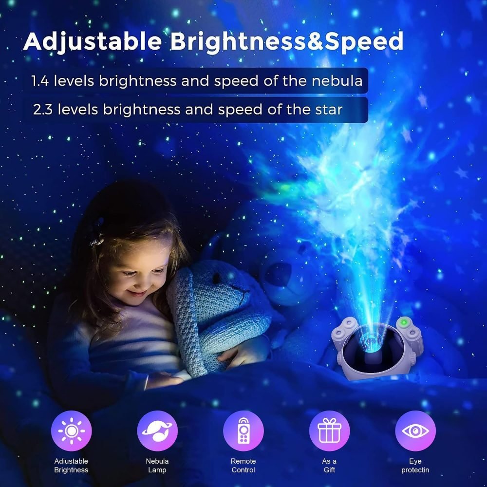 Dienmern Astronaut Light Projector - Astronaut Galaxy Projector for Bedroom, Star Projector with Moon Lamp, LED Nebula Night Light for Kids, Room Decor, Party, Gift - Image 11