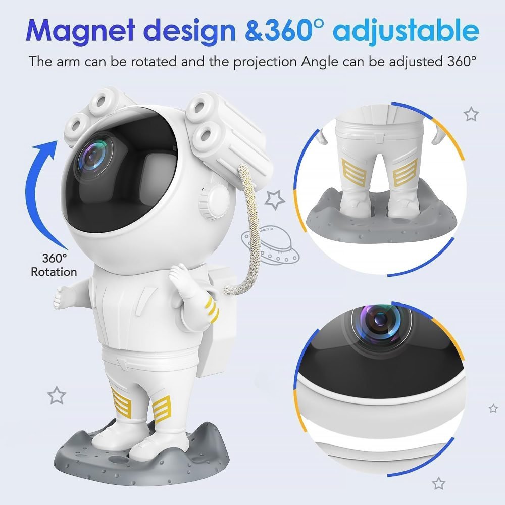 Dienmern Astronaut Light Projector - Astronaut Galaxy Projector for Bedroom, Star Projector with Moon Lamp, LED Nebula Night Light for Kids, Room Decor, Party, Gift - Image 14