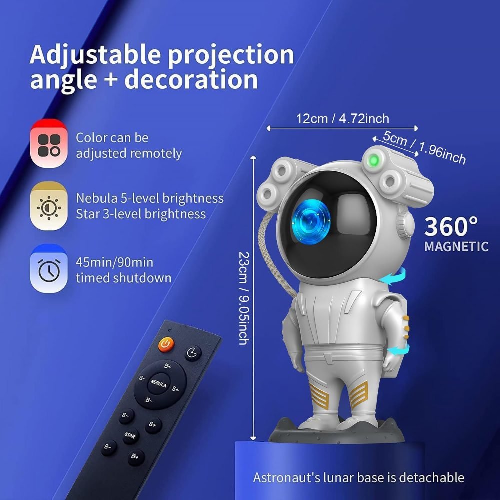 Dienmern Astronaut Light Projector - Astronaut Galaxy Projector for Bedroom, Star Projector with Moon Lamp, LED Nebula Night Light for Kids, Room Decor, Party, Gift - Image 15