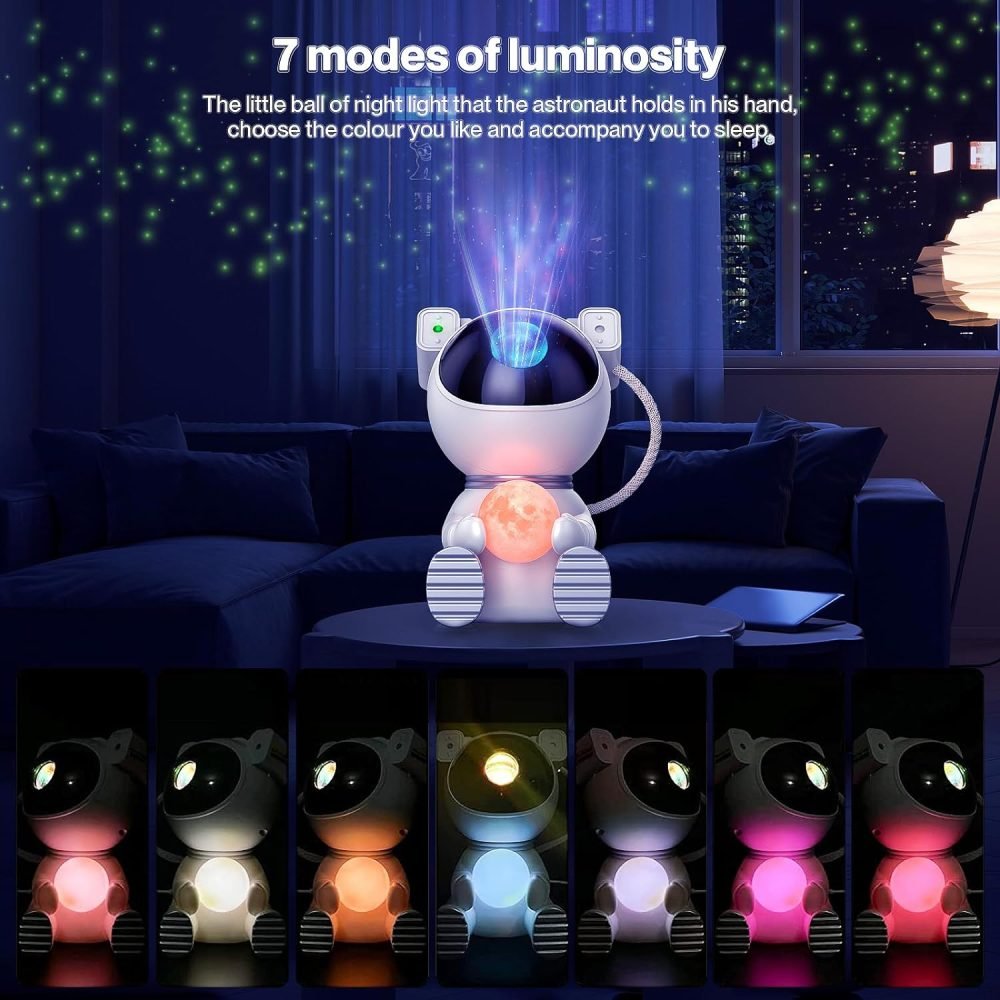Dienmern Astronaut Light Projector - Astronaut Galaxy Projector for Bedroom, Star Projector with Moon Lamp, LED Nebula Night Light for Kids, Room Decor, Party, Gift - Image 18