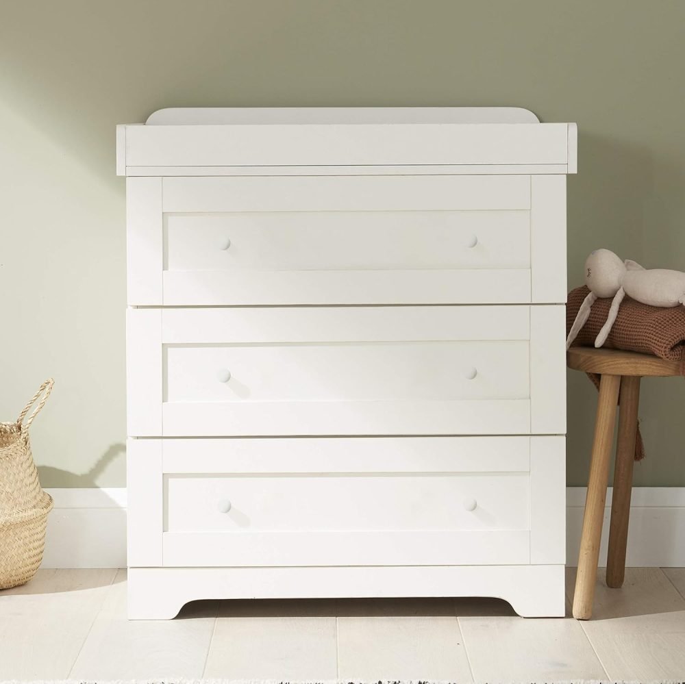 Tutti Bambini Rio 3-Piece Nursery Furniture Set - 2-in-1 Baby Cot Bed, Baby Changing Table with Drawers + Nursery Wardrobe for Baby Storage, Baby Furniture Set Nursery, Baby Storage (Dove Grey) - Image 6