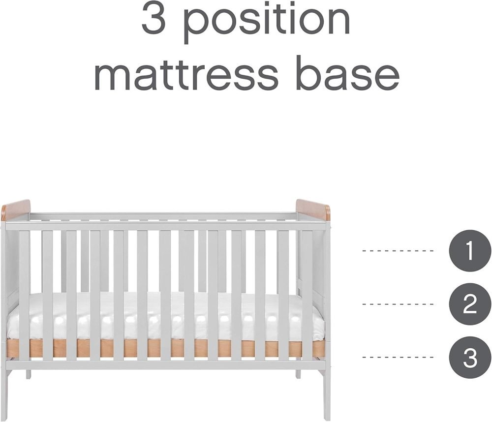 Tutti Bambini Rio 3-Piece Nursery Furniture Set - 2-in-1 Baby Cot Bed, Baby Changing Table with Drawers + Nursery Wardrobe for Baby Storage, Baby Furniture Set Nursery, Baby Storage (Dove Grey) - Image 12