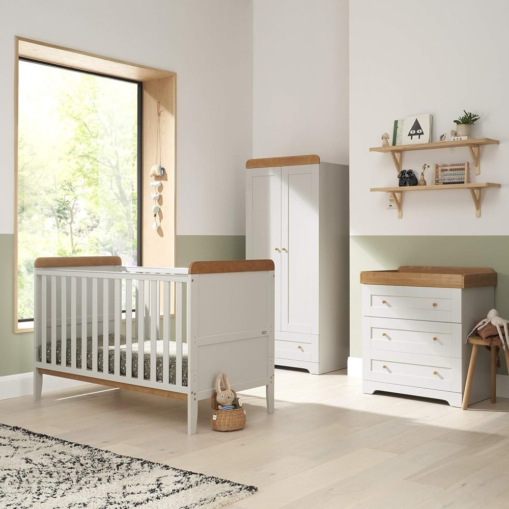 Tutti Bambini Rio 3-Piece Nursery Furniture Set - 2-in-1 Baby Cot Bed, Baby Changing Table with Drawers + Nursery Wardrobe for Baby Storage, Baby Furniture Set Nursery, Baby Storage (Dove Grey) - Image 16