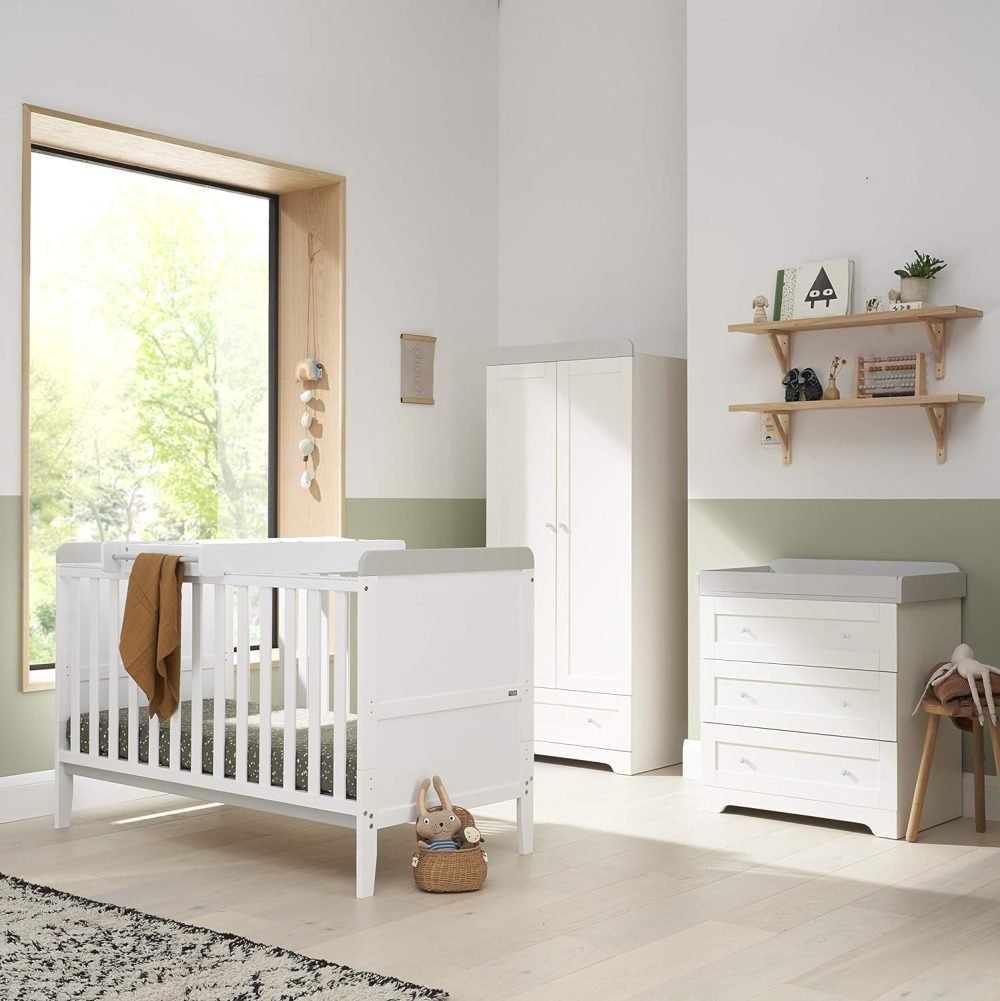 Tutti Bambini Rio 3-Piece Nursery Furniture Set - 2-in-1 Baby Cot Bed, Baby Changing Table with Drawers + Nursery Wardrobe for Baby Storage, Baby Furniture Set Nursery, Baby Storage (Dove Grey) - Image 17