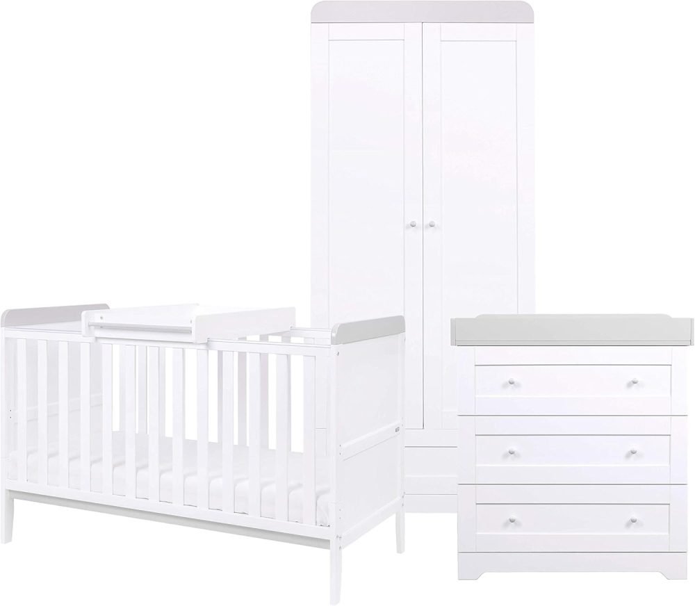 Tutti Bambini Rio 3-Piece Nursery Furniture Set - 2-in-1 Baby Cot Bed, Baby Changing Table with Drawers + Nursery Wardrobe for Baby Storage, Baby Furniture Set Nursery, Baby Storage (Dove Grey) - Image 18