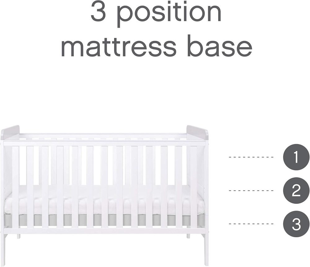 Tutti Bambini Rio 3-Piece Nursery Furniture Set - 2-in-1 Baby Cot Bed, Baby Changing Table with Drawers + Nursery Wardrobe for Baby Storage, Baby Furniture Set Nursery, Baby Storage (Dove Grey) - Image 20