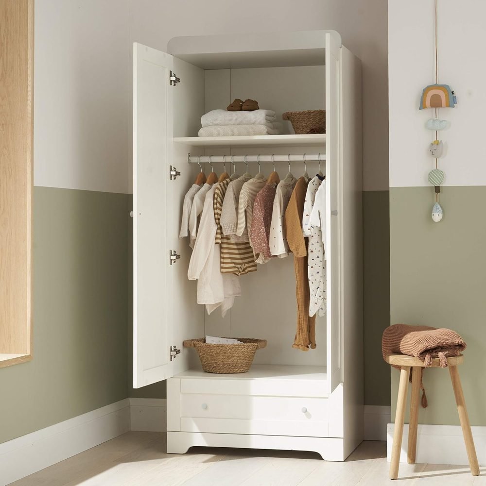 Tutti Bambini Rio 3-Piece Nursery Furniture Set - 2-in-1 Baby Cot Bed, Baby Changing Table with Drawers + Nursery Wardrobe for Baby Storage, Baby Furniture Set Nursery, Baby Storage (Dove Grey) - Image 23