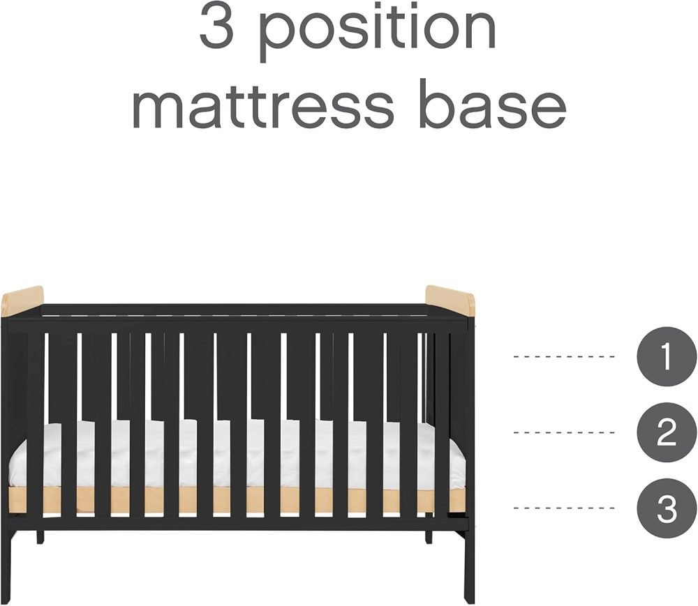Tutti Bambini Rio 3-Piece Nursery Furniture Set - 2-in-1 Baby Cot Bed, Baby Changing Table with Drawers + Nursery Wardrobe for Baby Storage, Baby Furniture Set Nursery, Baby Storage (Dove Grey) - Image 28