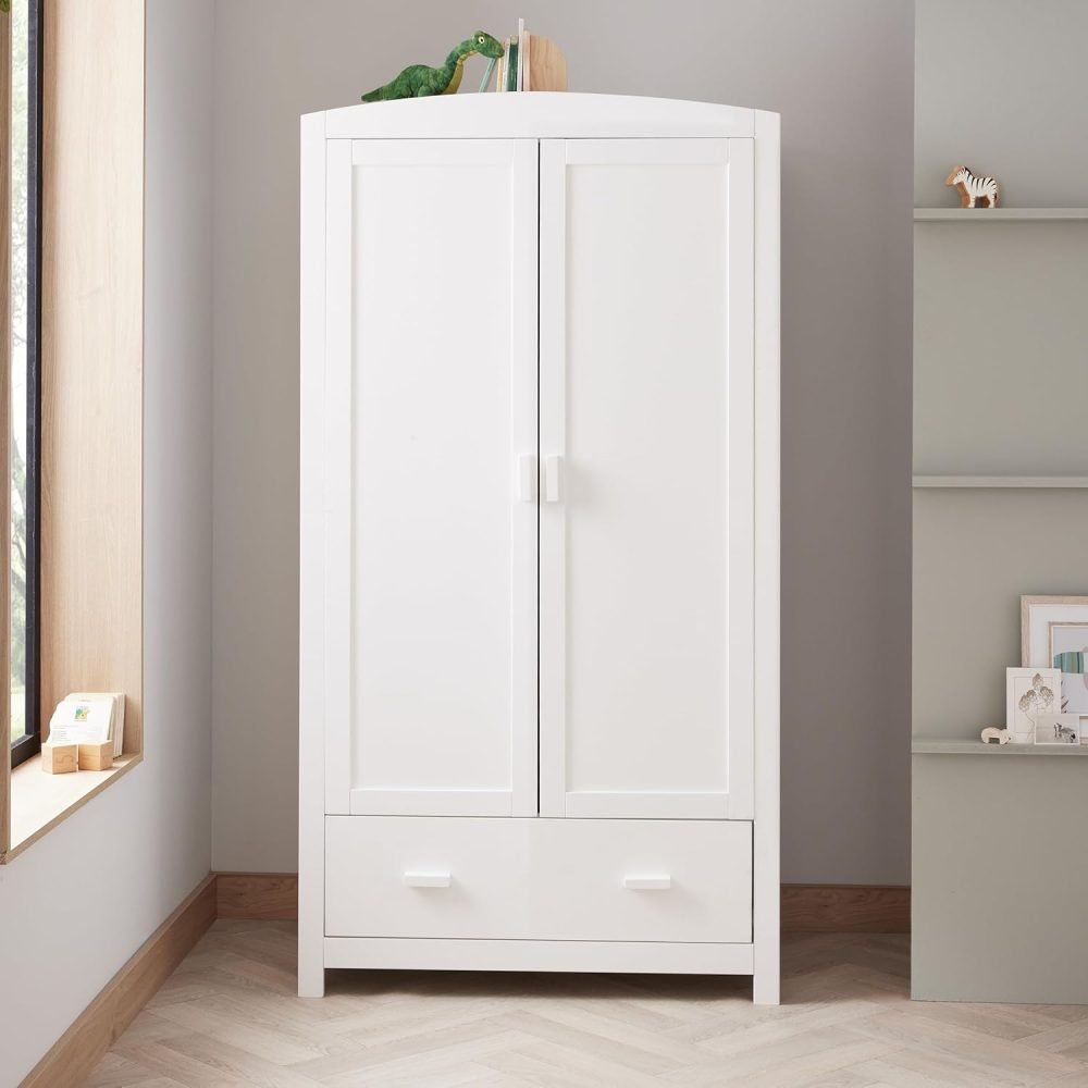 Babymore Stella 3 Piece Nursery Room Set White - 1 Baby Cot Bed & One 2 Door Wardrobe Having Full Size Drawer & 1 Chest Changer, Wooden Chest Of Drawer Storage Cabinet | 3 Piece Nursery Room Furniture - Image 5