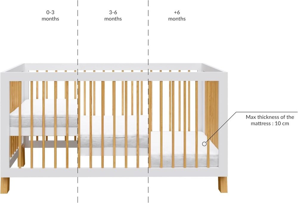 Love For Sleep ALEXANDER 4-in-1 Baby Cot Bed 140x70cm, Adjustable Mattress Base, Toddler and Day Bed, Converts into Sofa Bed, Wooden Barriers Included, Crib From Birth to 6 Years (Anthracite/Pine) - Image 7