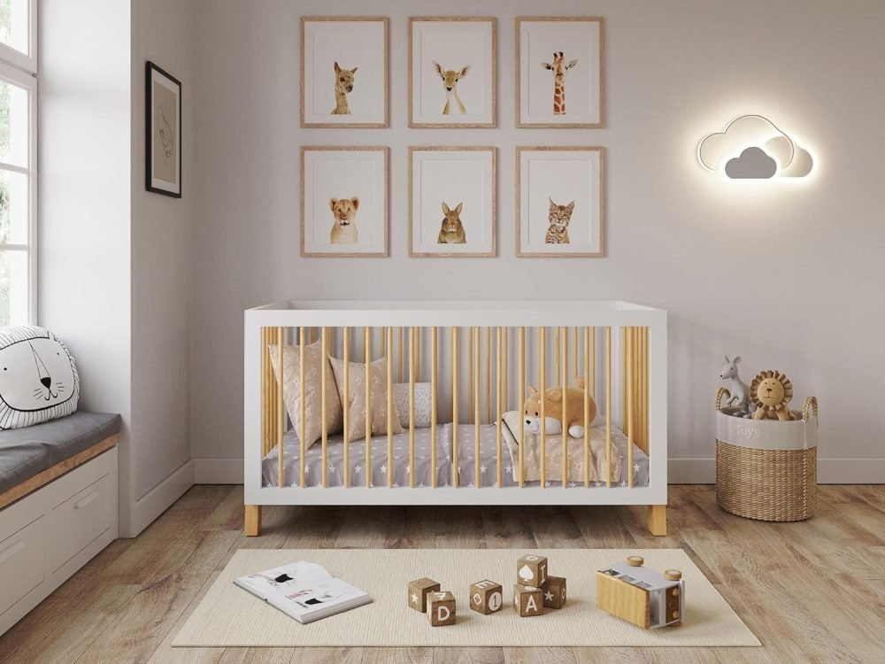 Love For Sleep ALEXANDER 4-in-1 Baby Cot Bed 140x70cm, Adjustable Mattress Base, Toddler and Day Bed, Converts into Sofa Bed, Wooden Barriers Included, Crib From Birth to 6 Years (Anthracite/Pine) - Image 10