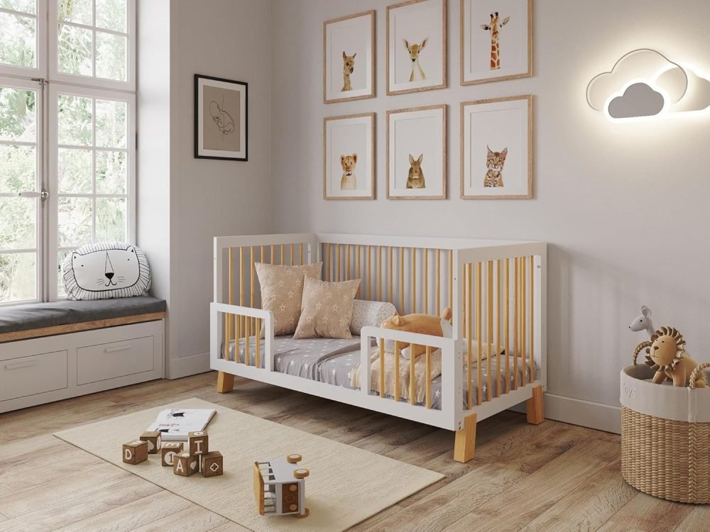 Love For Sleep ALEXANDER 4-in-1 Baby Cot Bed 140x70cm, Adjustable Mattress Base, Toddler and Day Bed, Converts into Sofa Bed, Wooden Barriers Included, Crib From Birth to 6 Years (Anthracite/Pine) - Image 11