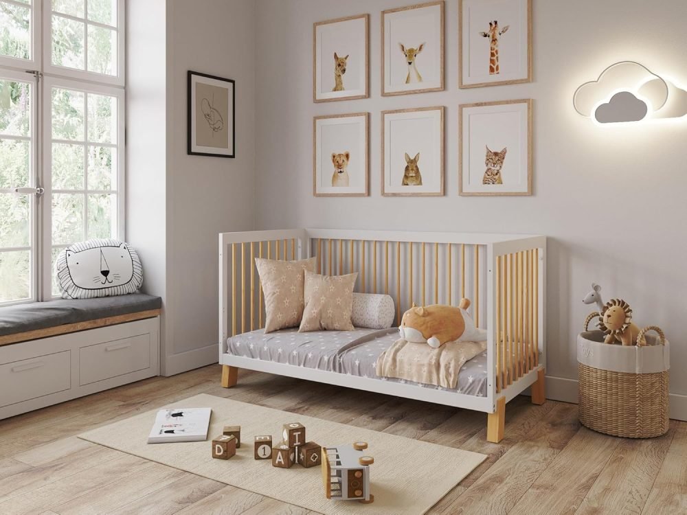 Love For Sleep ALEXANDER 4-in-1 Baby Cot Bed 140x70cm, Adjustable Mattress Base, Toddler and Day Bed, Converts into Sofa Bed, Wooden Barriers Included, Crib From Birth to 6 Years (Anthracite/Pine) - Image 14