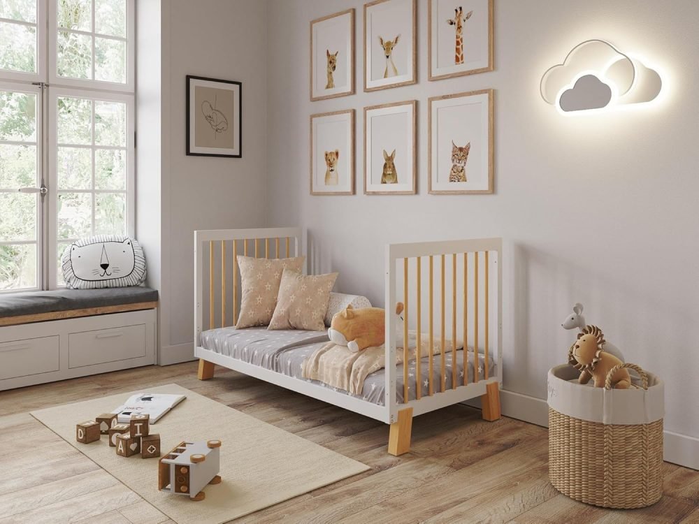 Love For Sleep ALEXANDER 4-in-1 Baby Cot Bed 140x70cm, Adjustable Mattress Base, Toddler and Day Bed, Converts into Sofa Bed, Wooden Barriers Included, Crib From Birth to 6 Years (Anthracite/Pine) - Image 15