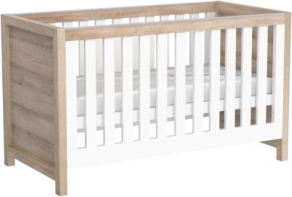 Tutti Bambini Modena Baby Cot Bed - 3-in-1 Wooden Baby Crib, Toddler Bed & Day Bed, Baby Bed with Teething Rails & Adjustable Base, From Birth to 6 Years, Oak & White (140 cm x 70 cm) - Image 13