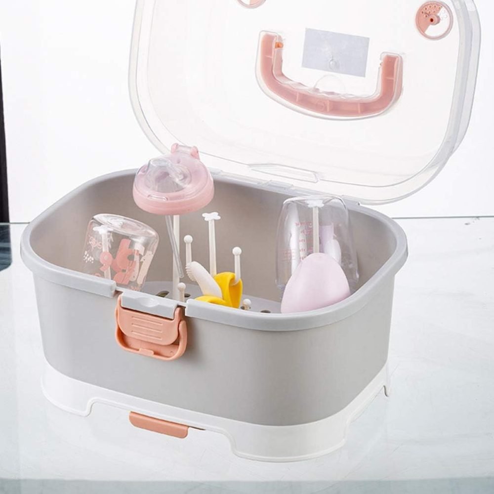 Baby Bottle Drying Rack Bottle Storage Box Dish Drying Rack with Drain Board Kitchen Plate Cup Dish Drying Rack Tray Dish Drainer - Image 6