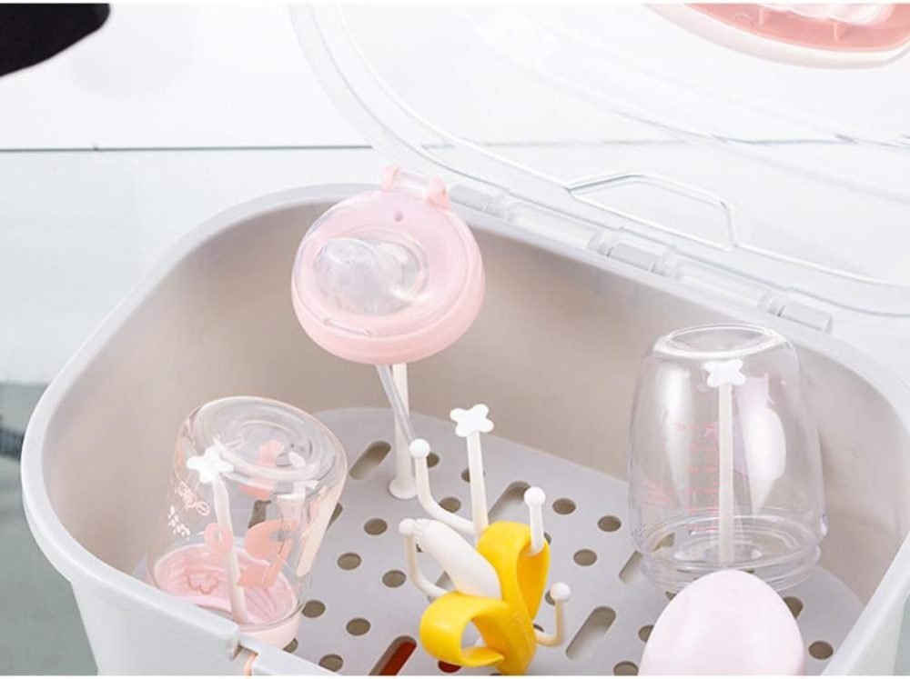 Baby Bottle Drying Rack Bottle Storage Box Dish Drying Rack with Drain Board Kitchen Plate Cup Dish Drying Rack Tray Dish Drainer - Image 8